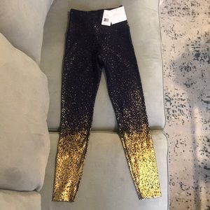 Navy and Gold Ombré High waisted yoga leggings